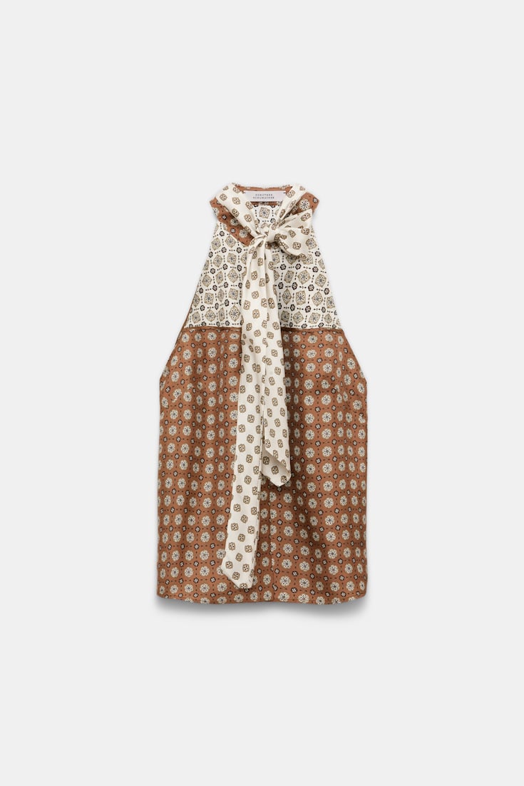 Dorothee Schumacher Top aus bedrucktem Seidentwill brown big tie