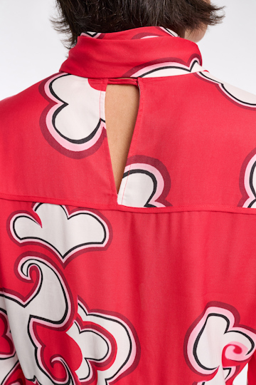 Dorothee Schumacher Langes Kleid aus bedruktem Viskose Twill red white