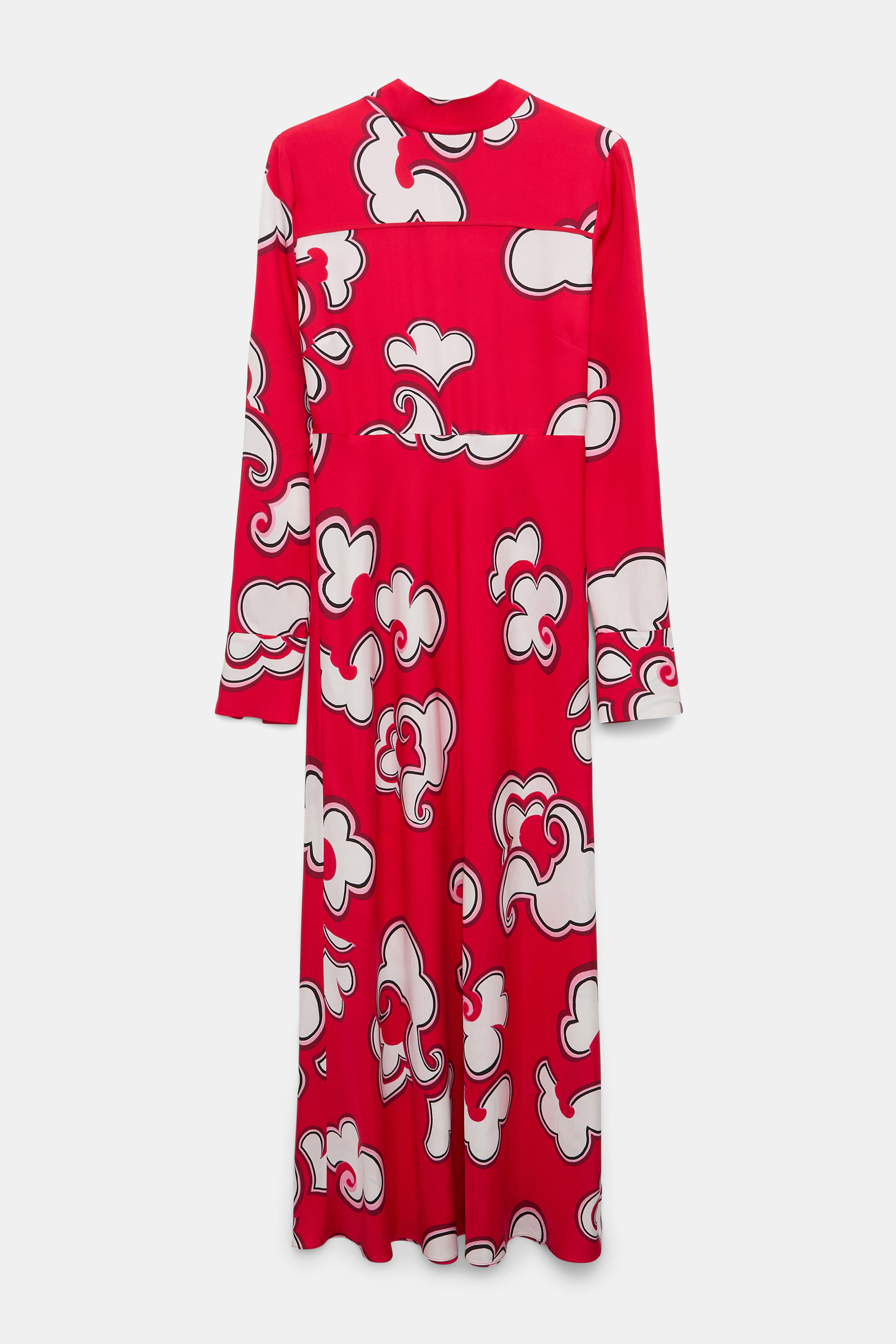 Dorothee Schumacher Long printed dress in viscose twill red white