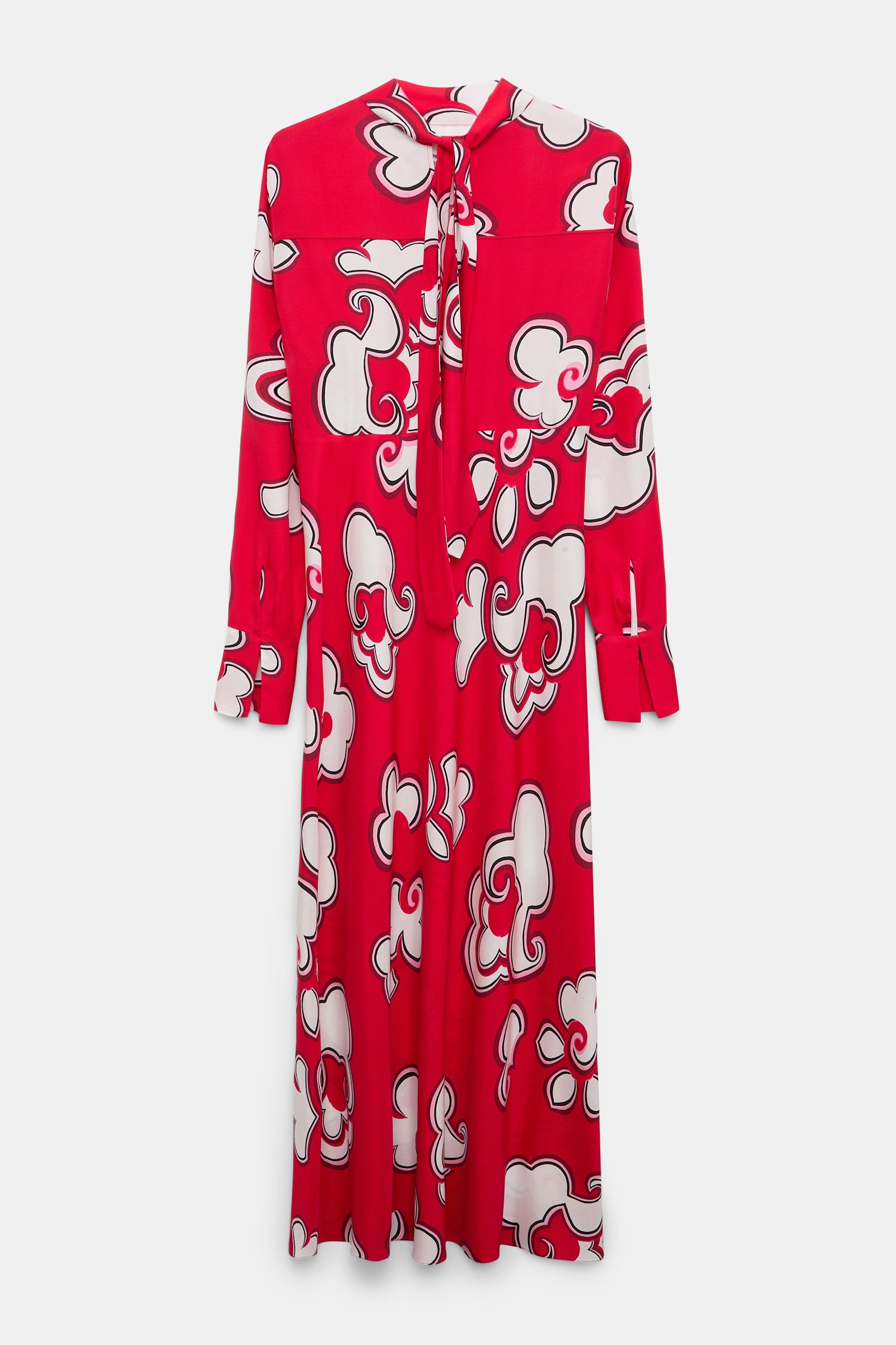 Dorothee Schumacher Langes Kleid aus bedruktem Viskose Twill red white