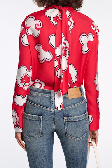 Dorothee Schumacher Printed blouse in viscose twill red white