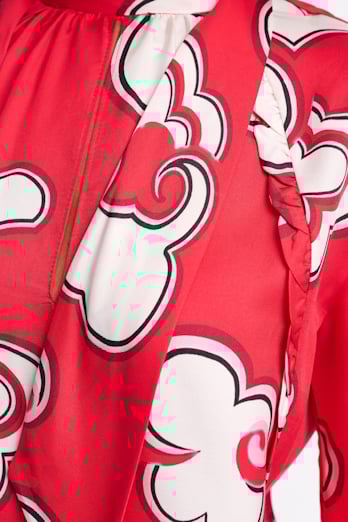 Dorothee Schumacher Bluse aus bedrucktem Viskose Twill red white