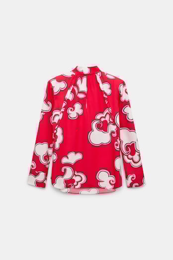 Dorothee Schumacher Bluse aus bedrucktem Viskose Twill red white