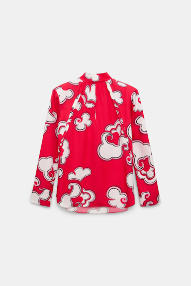 Dorothee Schumacher Printed blouse in viscose twill red white