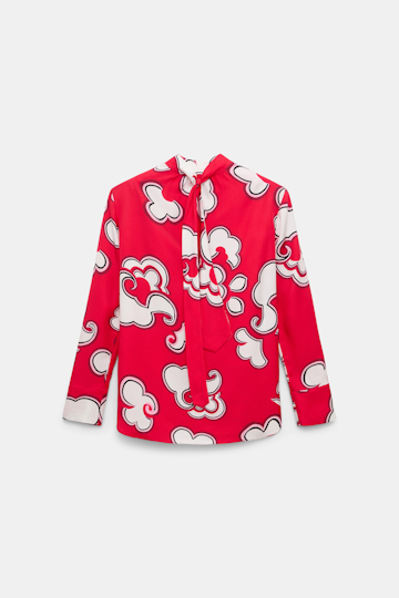 Dorothee Schumacher Printed blouse in viscose twill red white