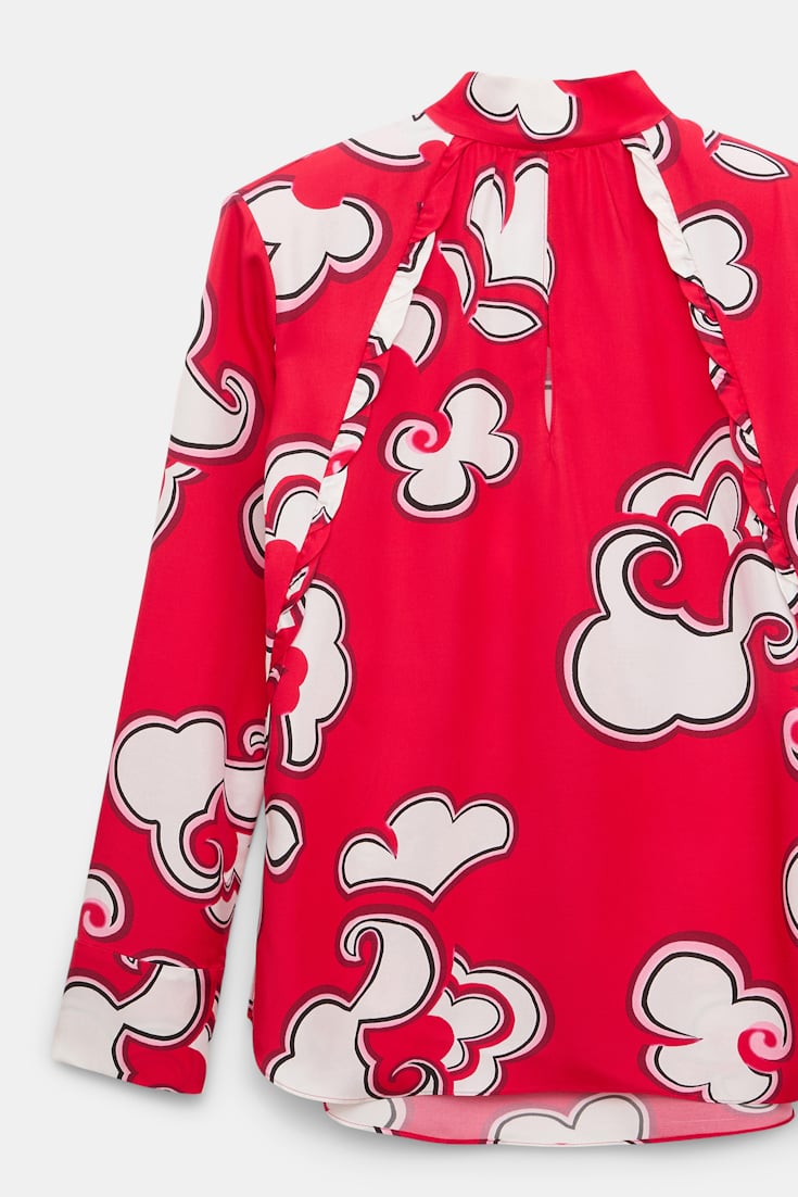 Dorothee Schumacher Bluse aus bedrucktem Viskose Twill red white