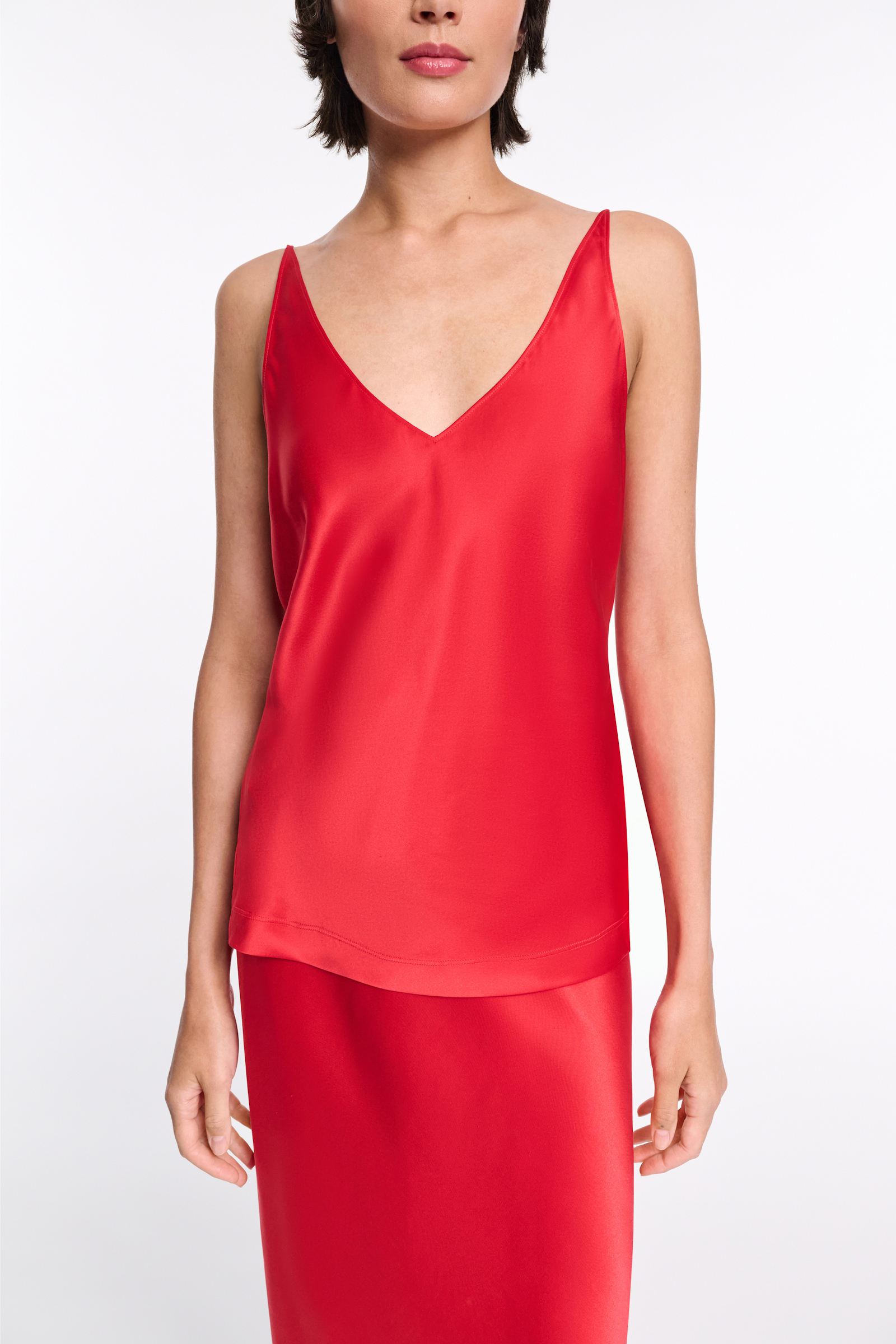 Dorothee Schumacher V-neck satin tank top lollipop