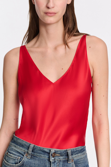 Dorothee Schumacher V-neck satin tank top lollipop