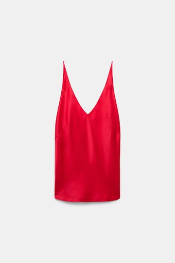 Dorothee Schumacher V-neck satin tank top lollipop