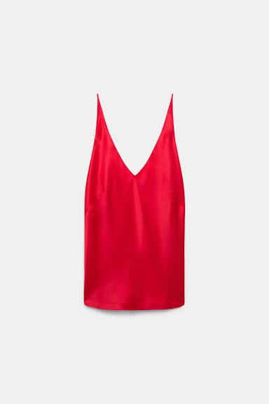 Dorothee Schumacher V-neck satin tank top lollipop