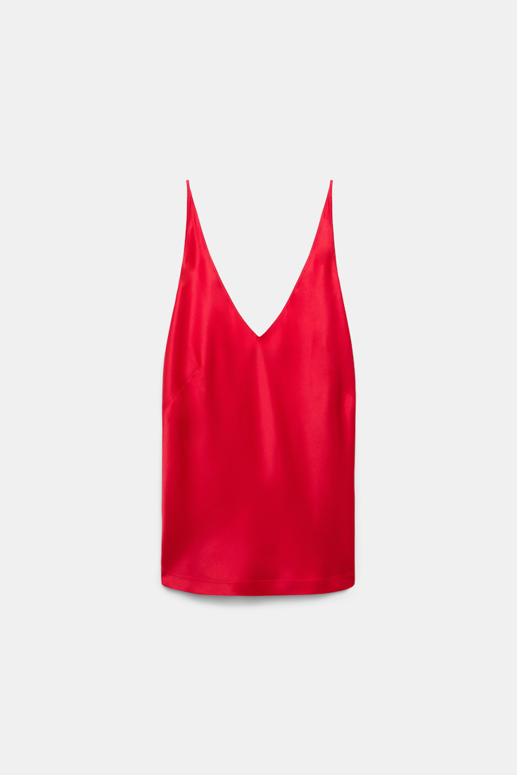 Dorothee Schumacher V-neck satin tank top lollipop