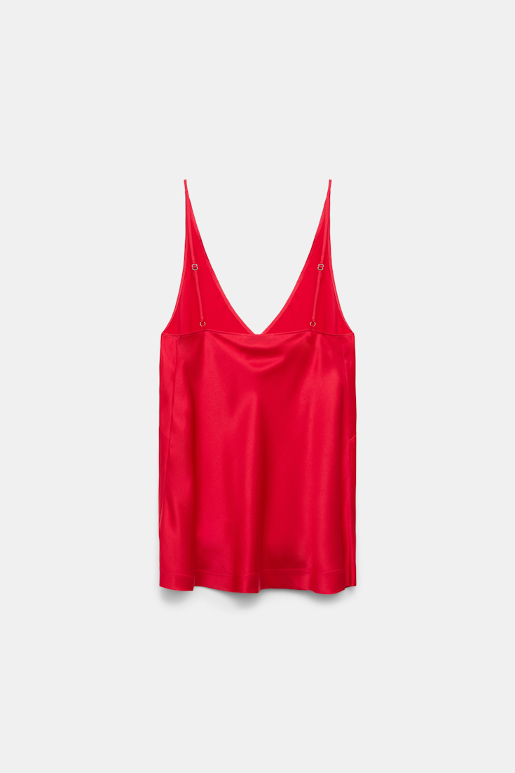 Dorothee Schumacher V-neck satin tank top lollipop