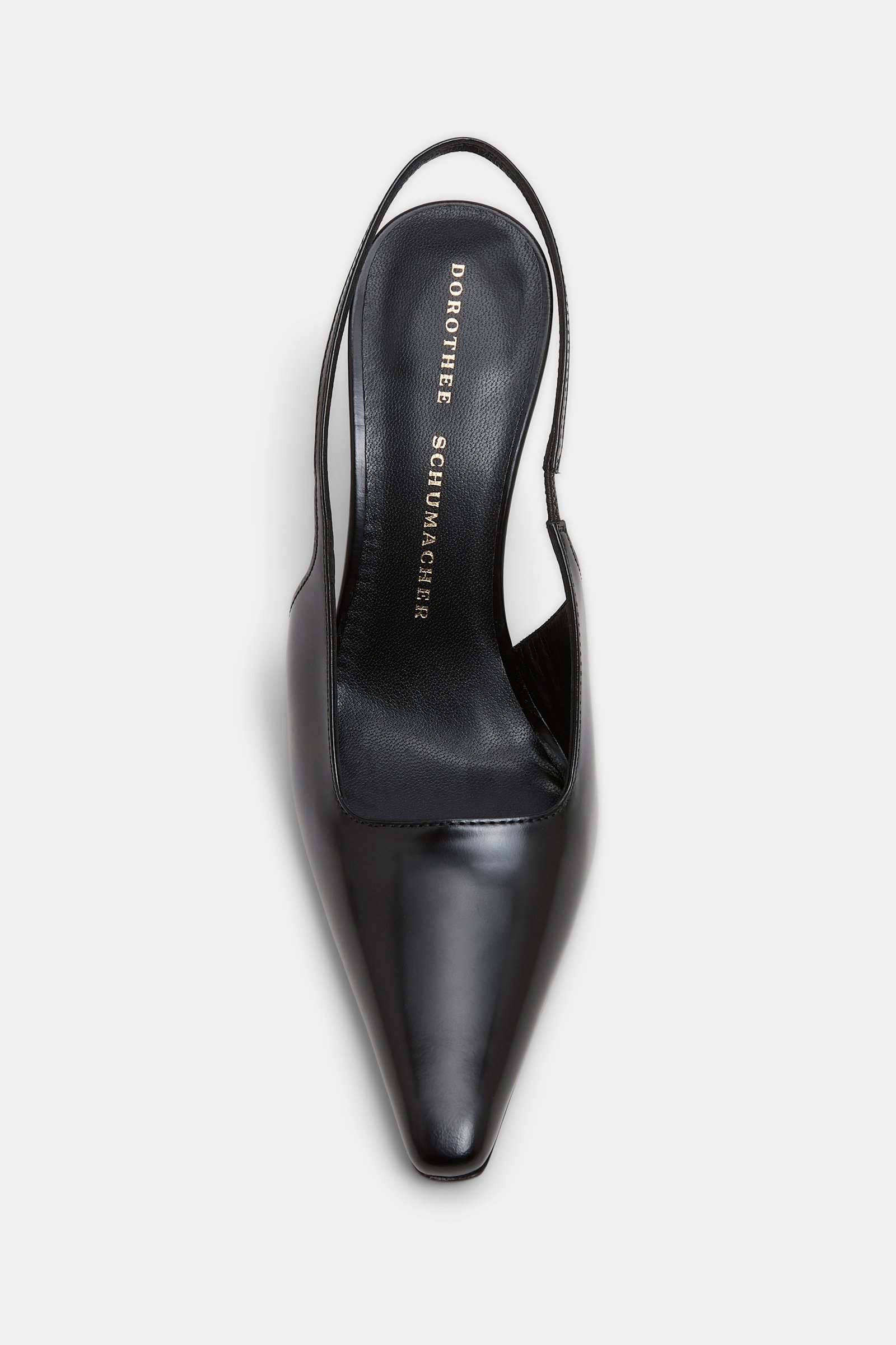 Dorothee Schumacher Slingback Pumps mit goldenem Absatz pure black