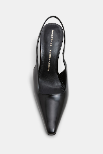 Dorothee Schumacher Slingback Pumps mit goldenem Absatz pure black