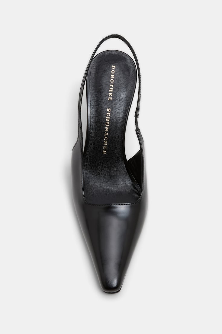 Dorothee Schumacher Slingback Pumps mit goldenem Absatz pure black