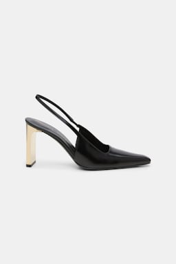 Dorothee Schumacher Slingback Pumps mit goldenem Absatz pure black