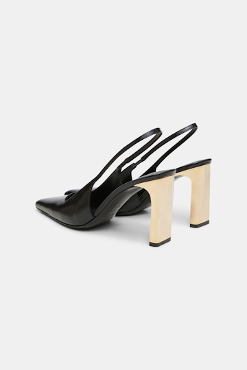 Dorothee Schumacher Slingback Pumps mit goldenem Absatz pure black