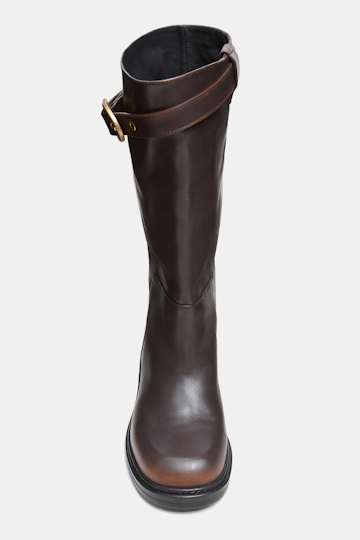 Dorothee Schumacher Tall boots with buckled top strap choco black