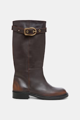 Dorothee Schumacher Hohe Boots mit Signature-Schließe choco black