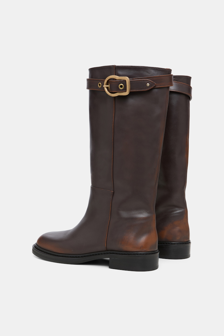 Dorothee Schumacher Hohe Boots mit Signature-Schließe choco black