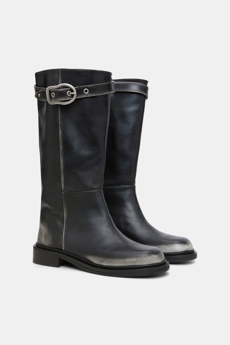 Dorothee Schumacher Hohe Boots mit Signature-Schließe cool anthra