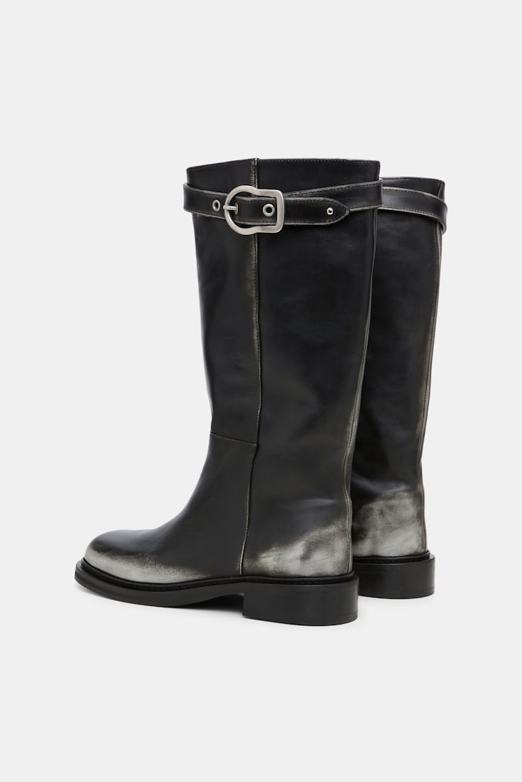 Dorothee Schumacher Hohe Boots mit Signature-Schließe cool anthra