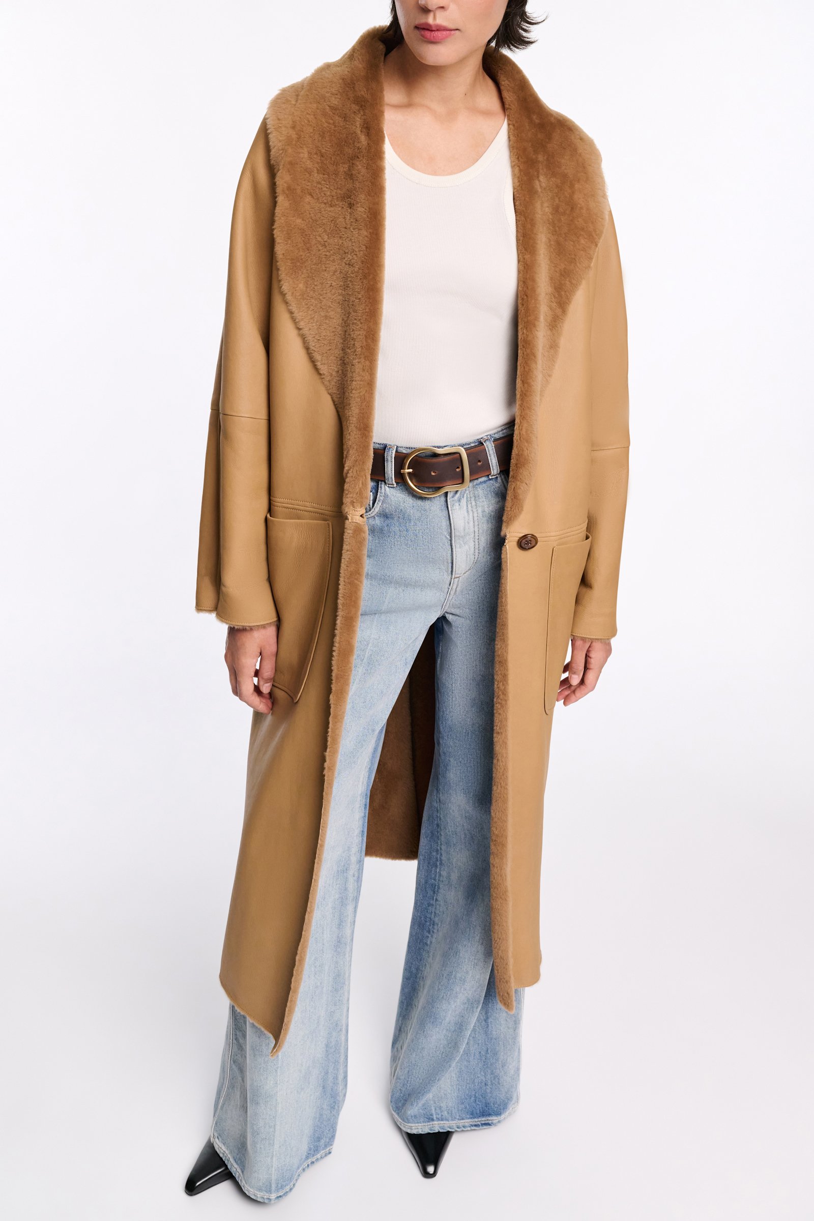 Dorothee Schumacher Gürtel mit Signature-Schließe und gebürstetem Effekt choco black