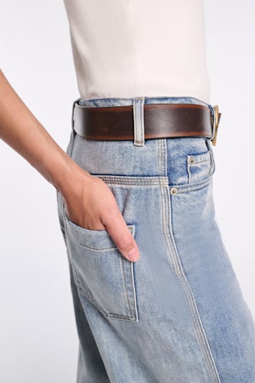 Dorothee Schumacher Gürtel mit Signature-Schließe und gebürstetem Effekt choco black