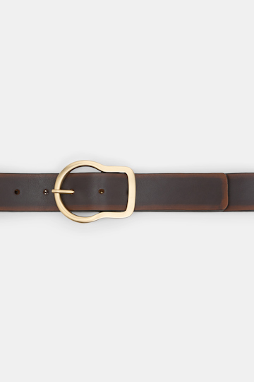 Dorothee Schumacher Gürtel mit Signature-Schließe und gebürstetem Effekt choco black