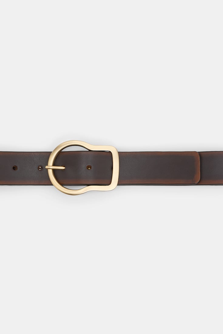 Dorothee Schumacher Gürtel mit Signature-Schließe und gebürstetem Effekt choco black