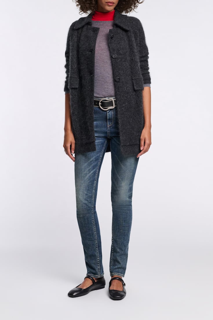 Dorothee Schumacher Gürtel mit Signature-Schließe und gebürstetem Effekt cool anthra