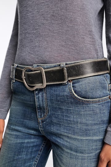 Dorothee Schumacher Gürtel mit Signature-Schließe und gebürstetem Effekt cool anthra