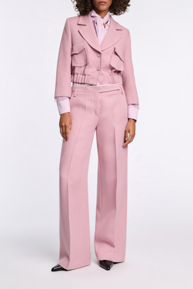 Dorothee Schumacher Triangular scarf with twisted edge details lilac