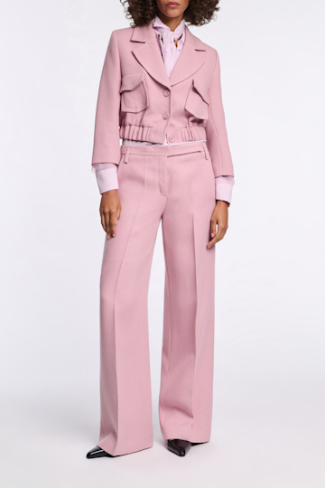 Dorothee Schumacher Triangular scarf with twisted edge details lilac