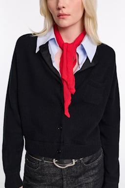 Dorothee Schumacher Cardigan with contrast collar pure black