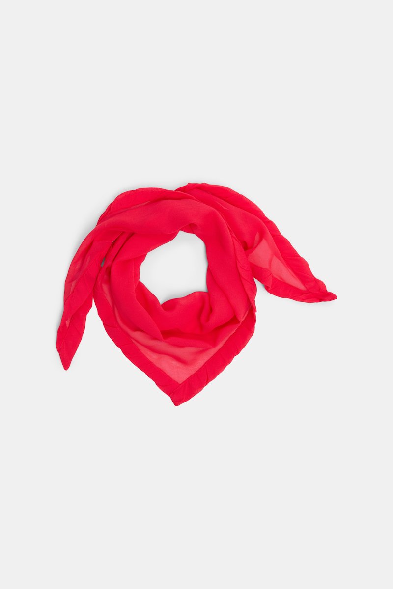 Dorothee Schumacher Triangular Scarf With Twisted Edge Details In Red
