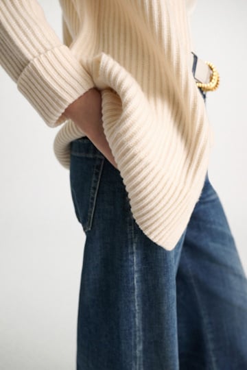 Dorothee Schumacher Gerippter Cardigan aus Merino und Kaschmir camellia white