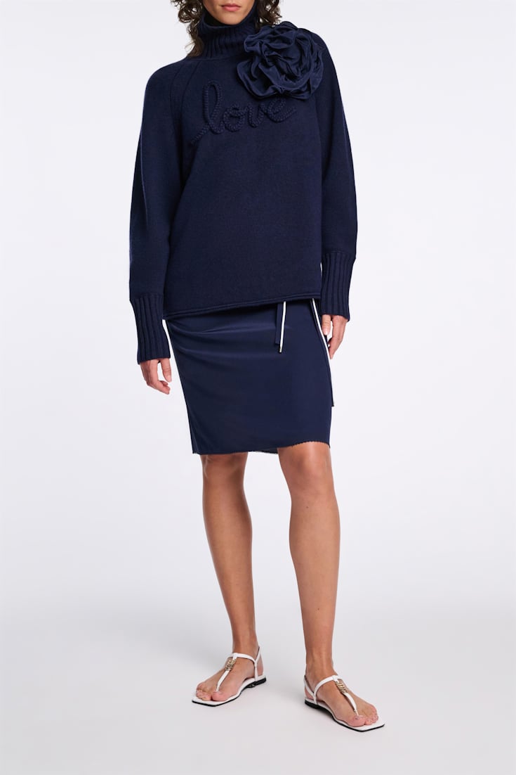 Dorothee Schumacher Rollkragenpullover aus Merino und Kaschmir true navy