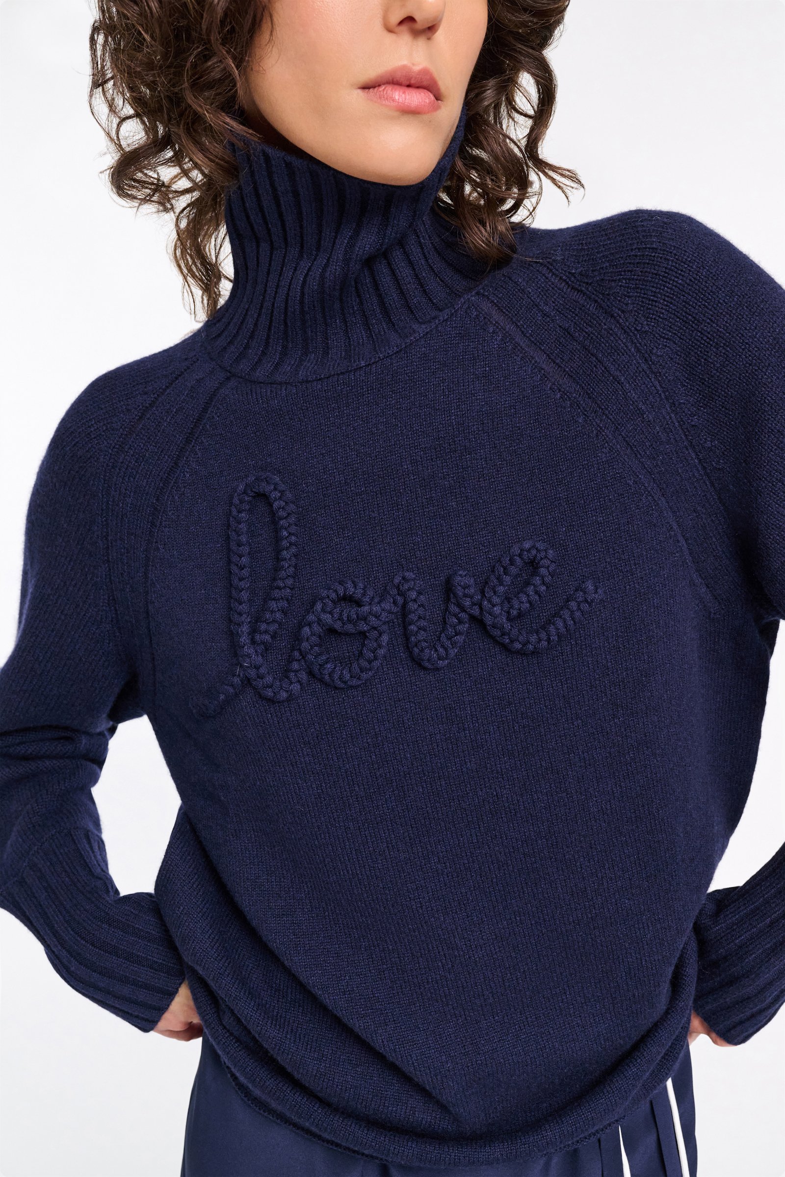 Dorothee Schumacher Rollkragenpullover aus Merino und Kaschmir true navy