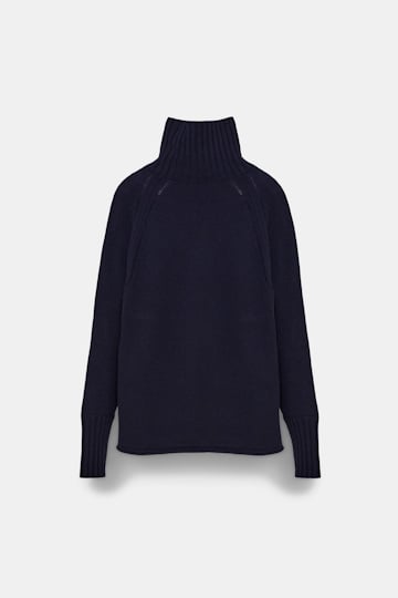 Dorothee Schumacher Turtleneck pullover in Merino-cashmere true navy