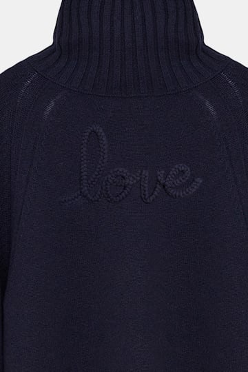 Dorothee Schumacher Turtleneck pullover in Merino-cashmere true navy