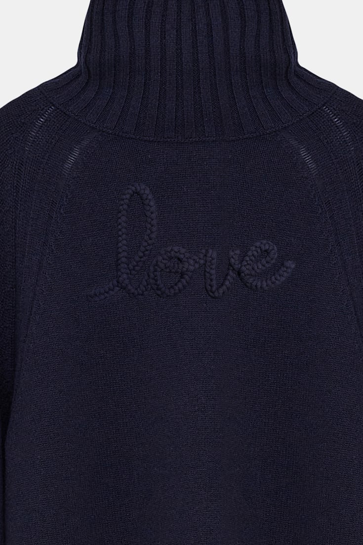 Dorothee Schumacher Rollkragenpullover aus Merino und Kaschmir true navy
