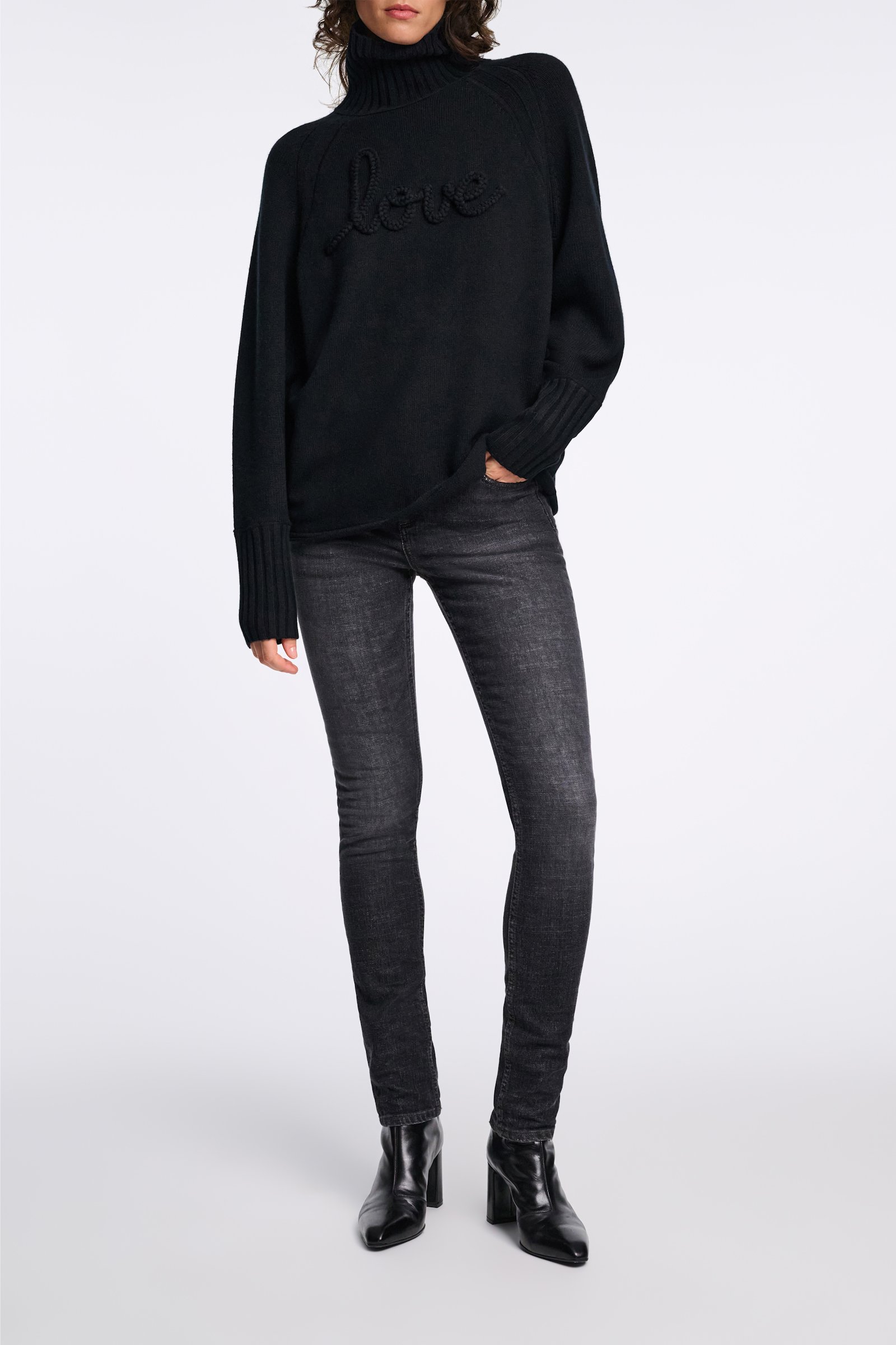 Dorothee Schumacher Rollkragenpullover aus Merino und Kaschmir pure black