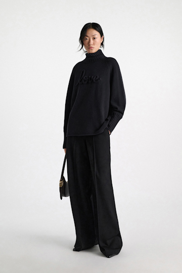Dorothee Schumacher Turtleneck pullover in Merino-cashmere pure black