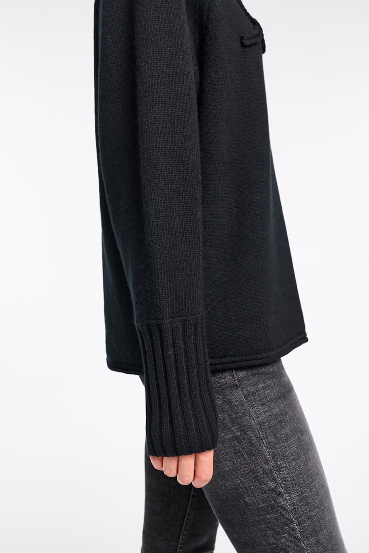 Dorothee Schumacher Rollkragenpullover aus Merino und Kaschmir pure black