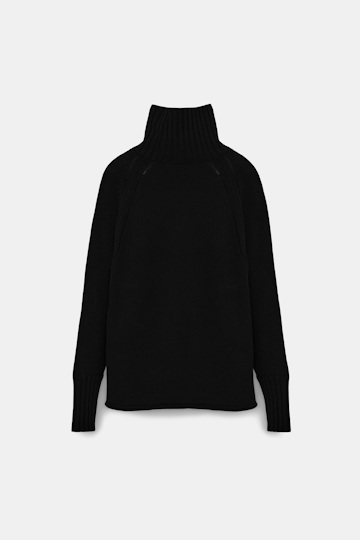 Dorothee Schumacher Turtleneck pullover in Merino-cashmere pure black