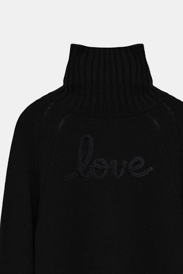Dorothee Schumacher Turtleneck pullover in Merino-cashmere pure black