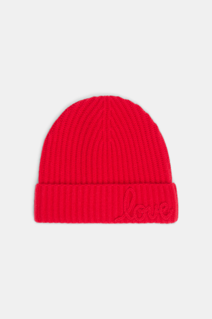 Dorothee Schumacher Ribbed Merino-cashmere LOVE beanie lollipop
