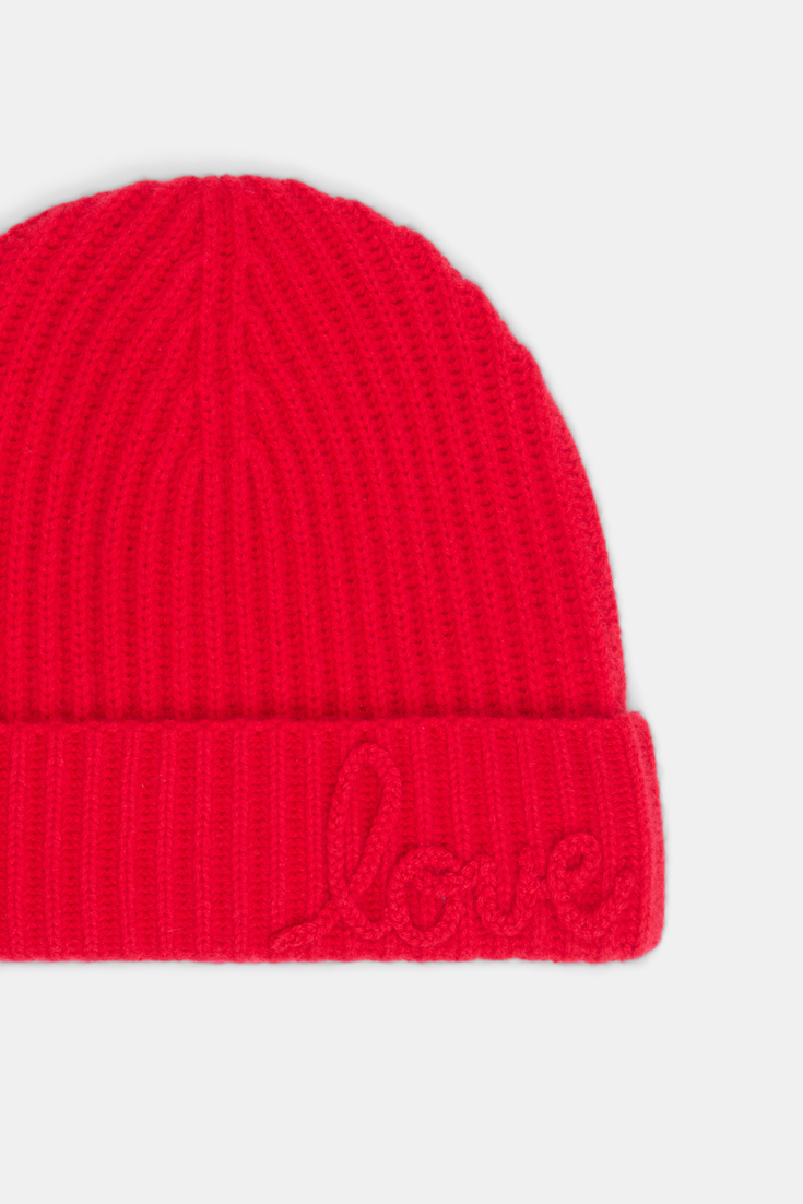 Dorothee Schumacher Ribbed Merino-cashmere LOVE beanie lollipop