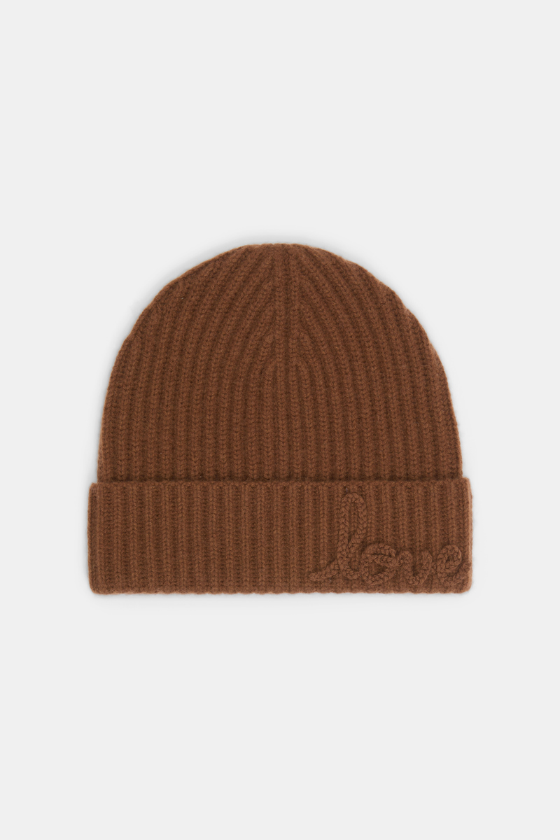 Dorothee Schumacher Ribbed Merino-cashmere Love Beanie In Brown